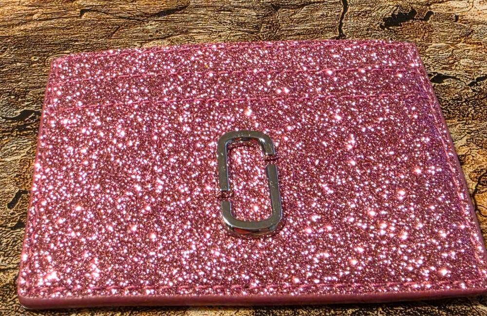 Marc Jacobs Galactic Glitter J Marc Card Holder Lipstick Pink 2R3SMP036S10